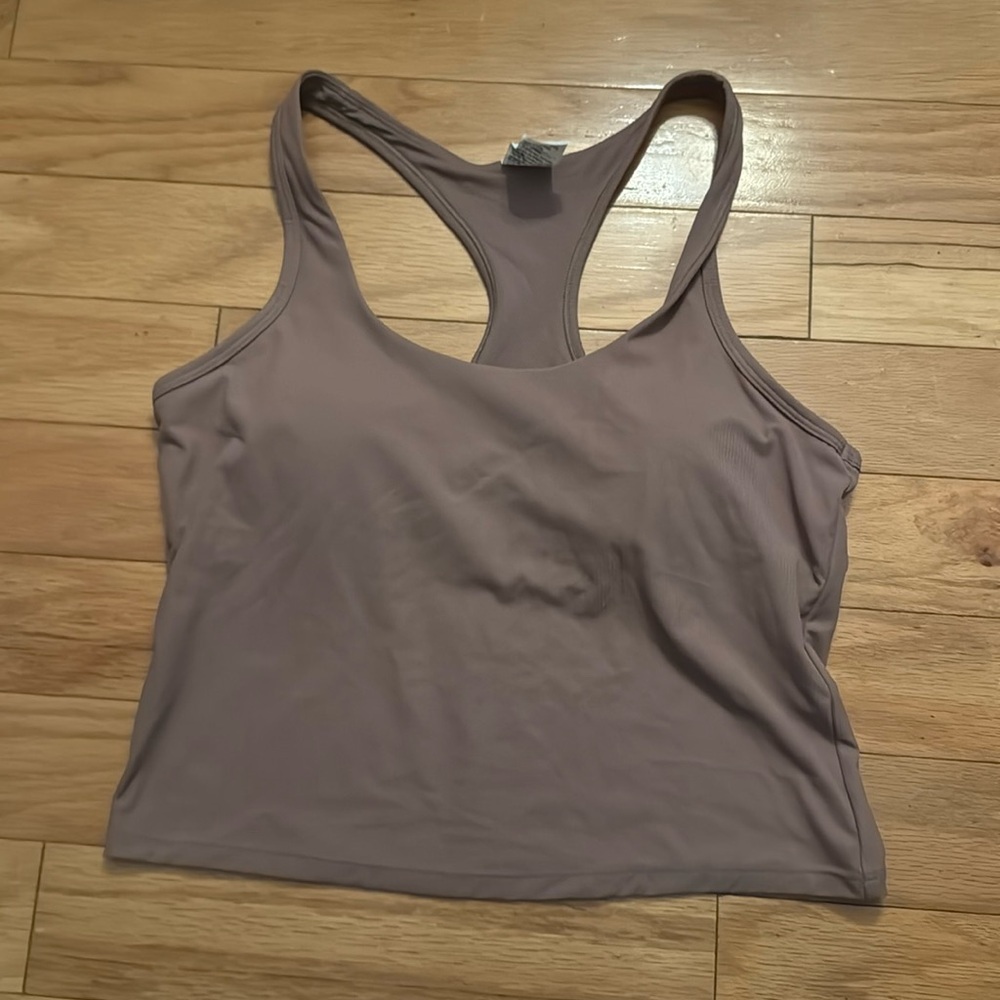 All in Motion | Dusty Brown | Training Tank Top | Shelf Bra | Cropped | size M